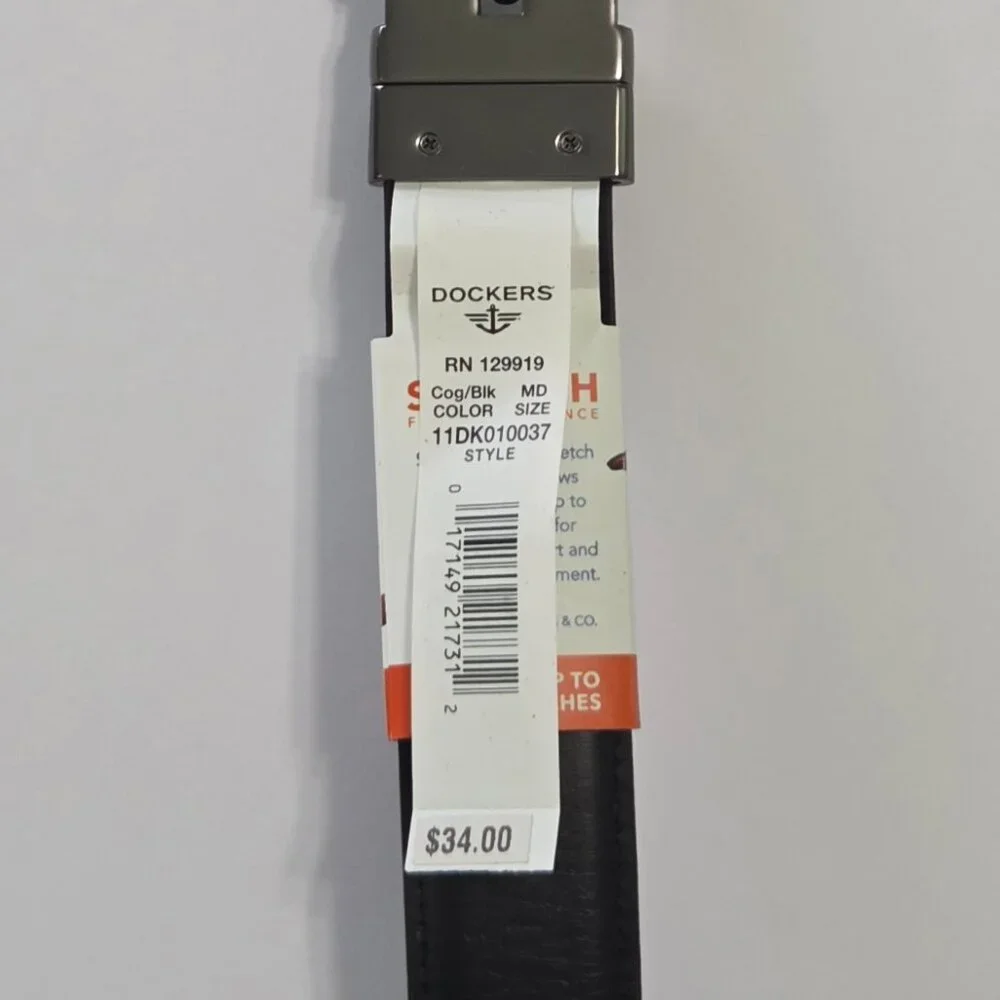Dockers Reversible Stretch Belt Brown/Black, Size M (34–36)